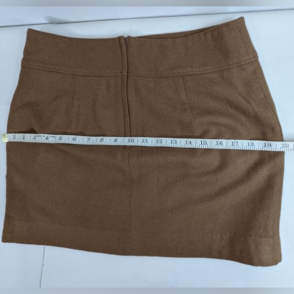 H & M Wool Mini Skirt women's brown lined quarter zip size Small K-1 - Picture 6 of 15